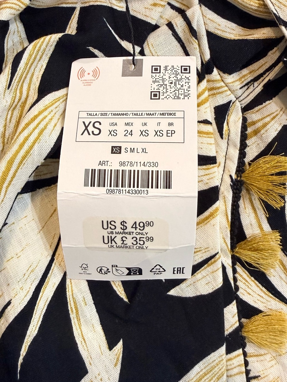 NWT Women’s ZARA tropical printed pareo tassel wrap mini skirt- Size XS - Picture 10 of 11